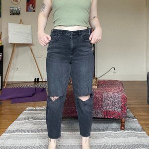 American Eagle High-Rise Distressed Mom Jeans